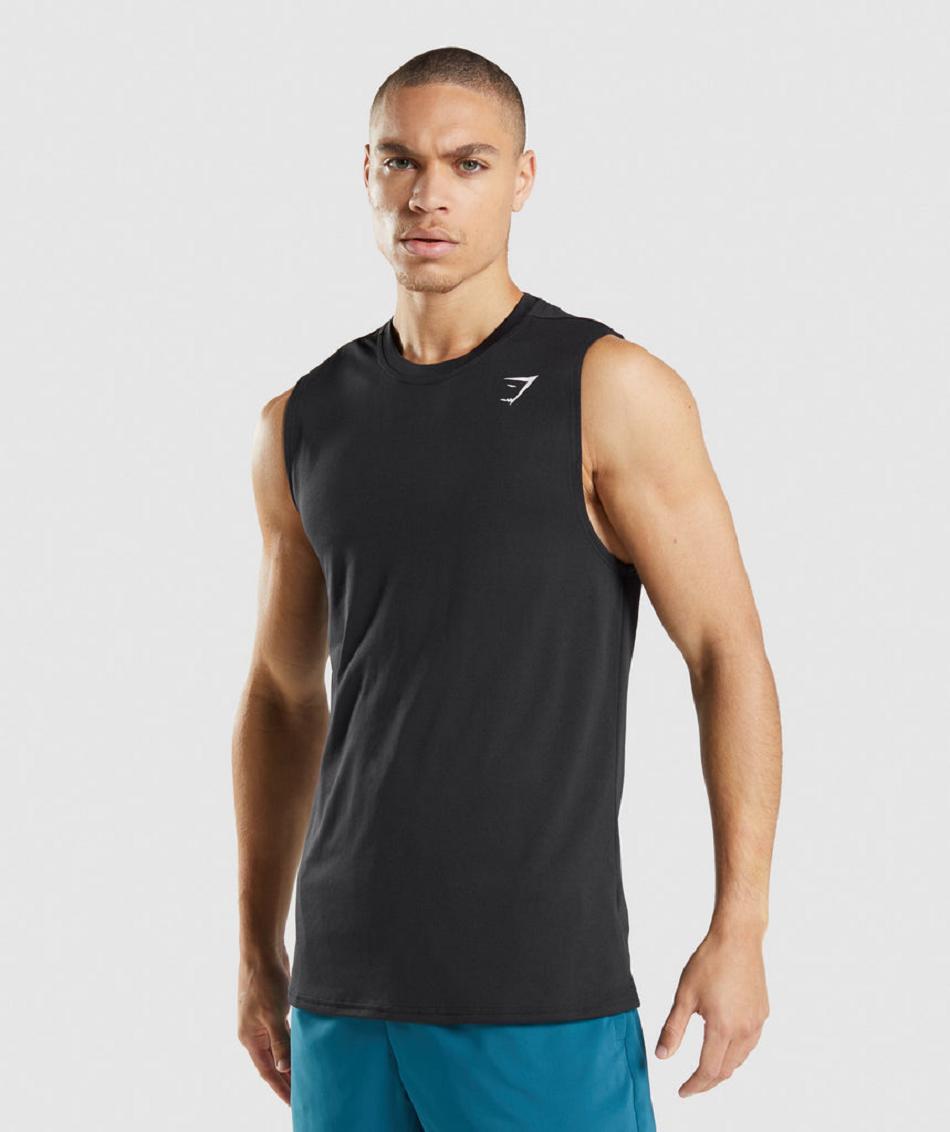 Camiseta Tirantes Gymshark Arrival Sin Manga Hombre Negras | CO 3174XYU